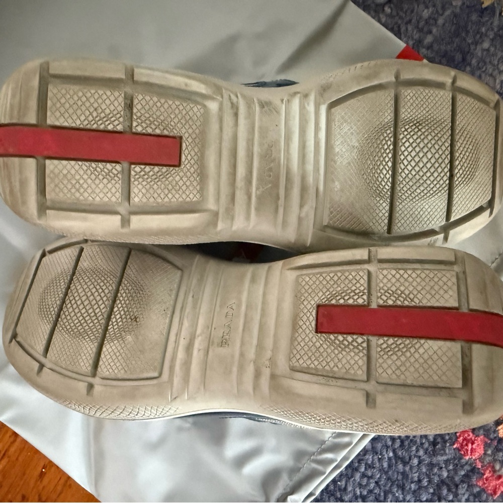Prada Men's Navy and Light Gray Sneakers obo - Picture 5 of 6